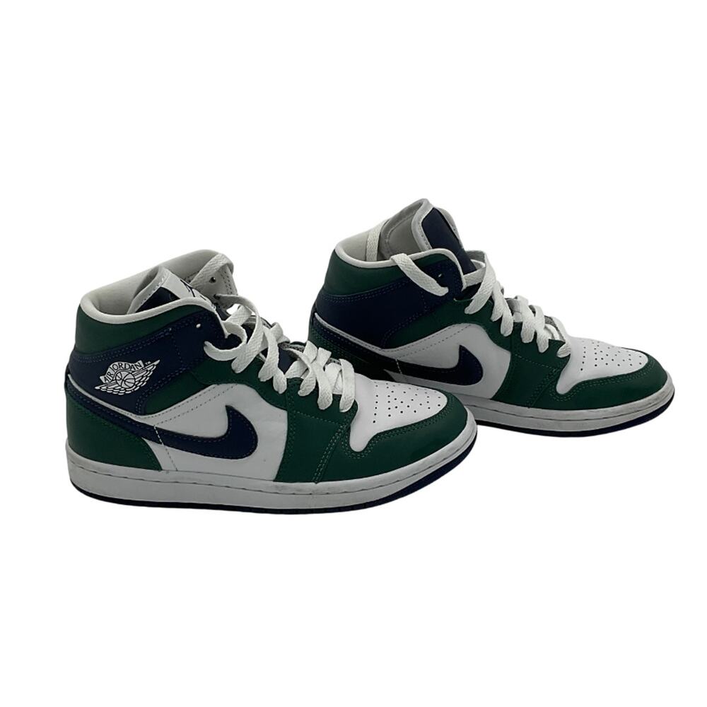 Nike Classic Green Air Jordan 1 Mid Sneakers Size 6.5 - Picture 2 of 8